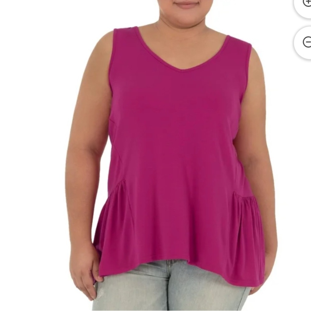 Terra & Sky Women's Plus Size Peplum Tank
